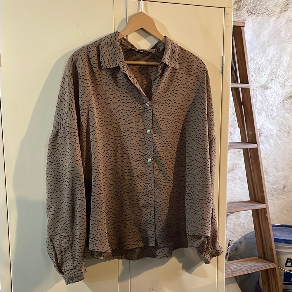 Patterned Button-Up Shirt